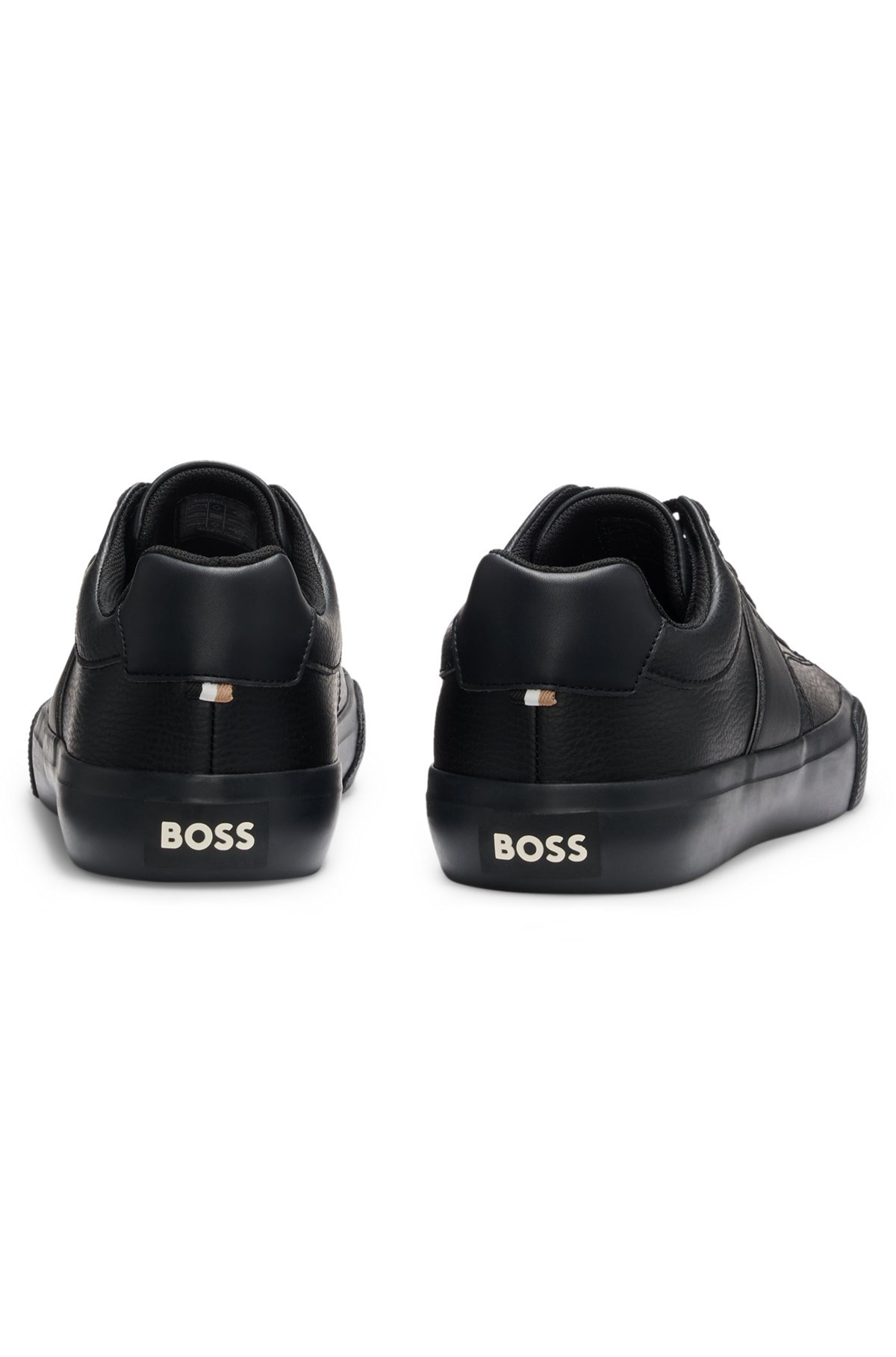 FAUX-LEATHER TRAINERS WITH PLAIN AND GRAINED TEXTURES - 5