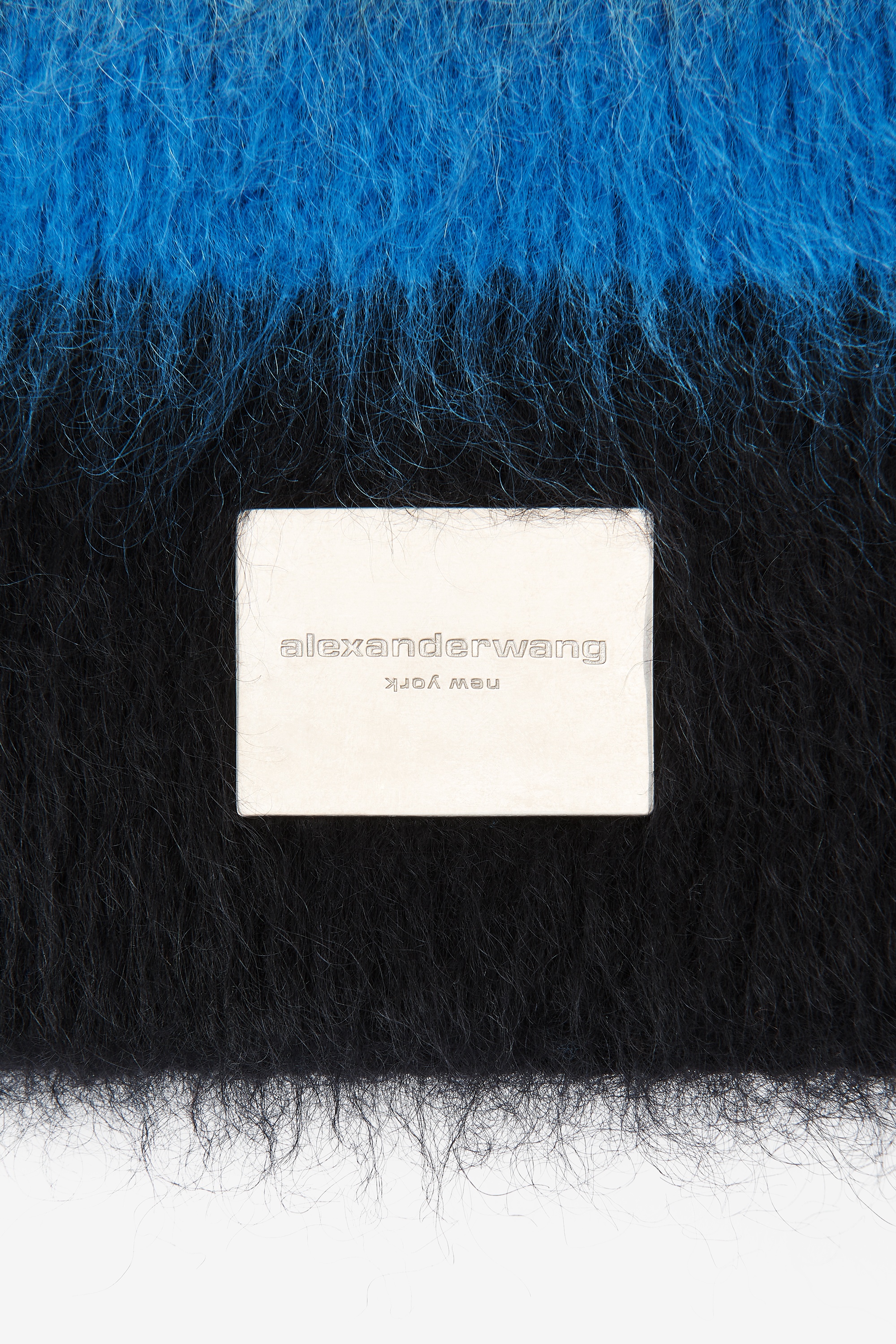 logo scarf in brushed stripe mohair - 4