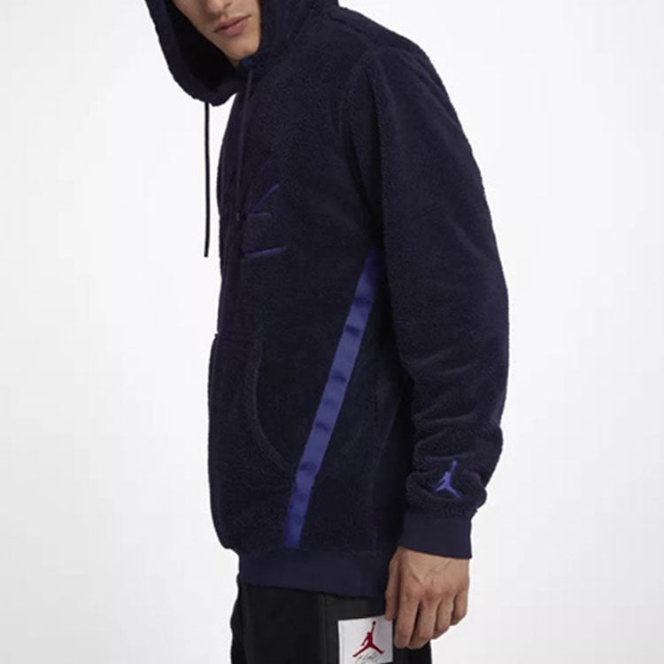 Men's Air Jordan Flight Fleece Stay Warm Contrasting Colors Sports Blue AH6251-416 - 5