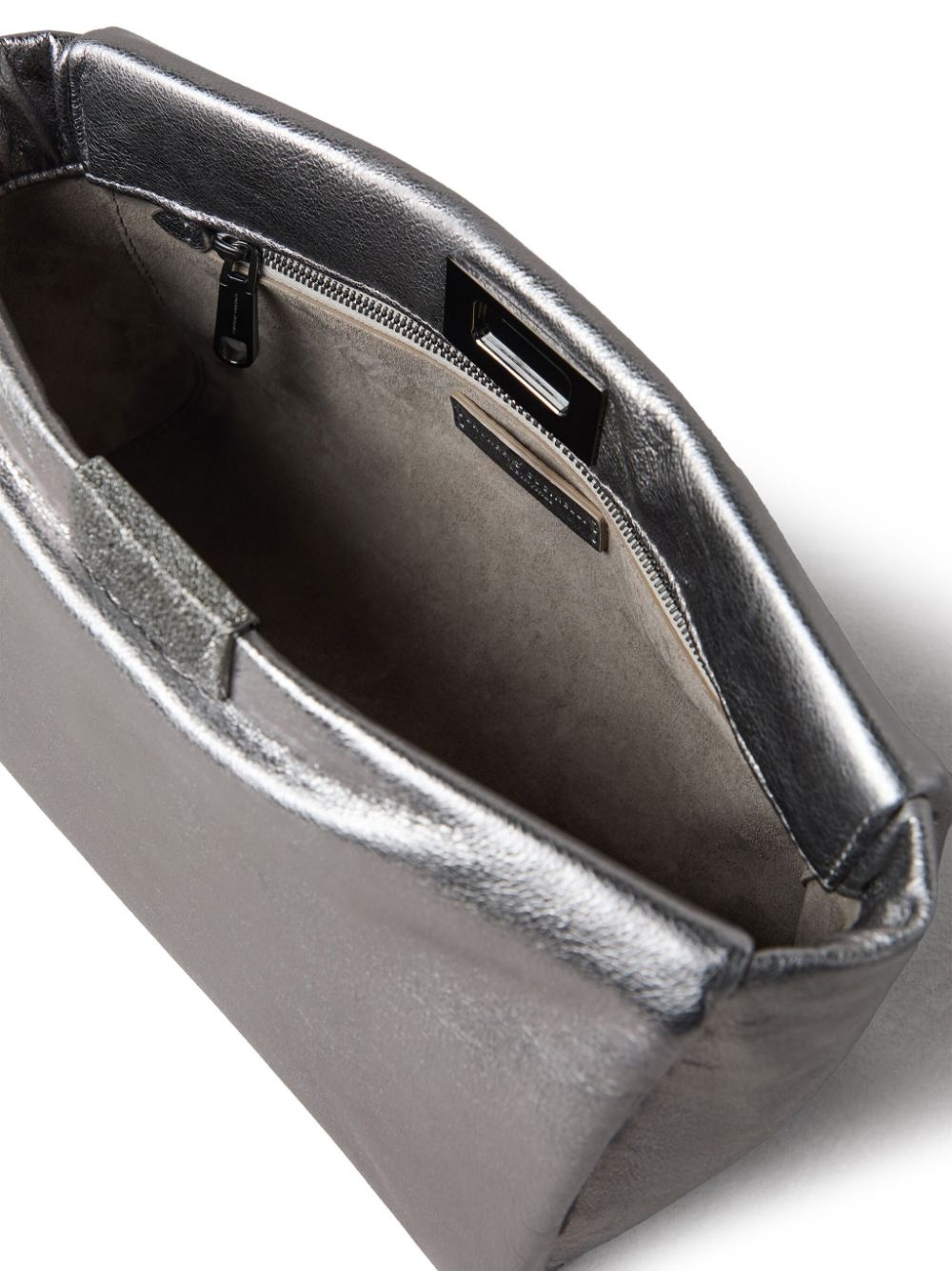 LamÃ© calfskin clutch bag - 4