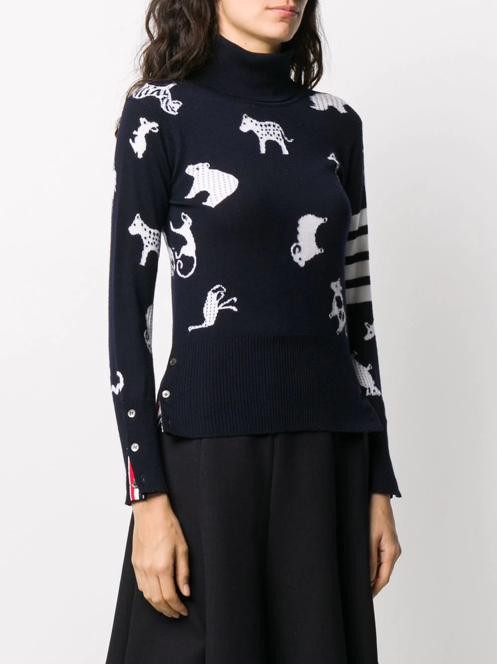 multi-animal turtle-neck jumper - 3