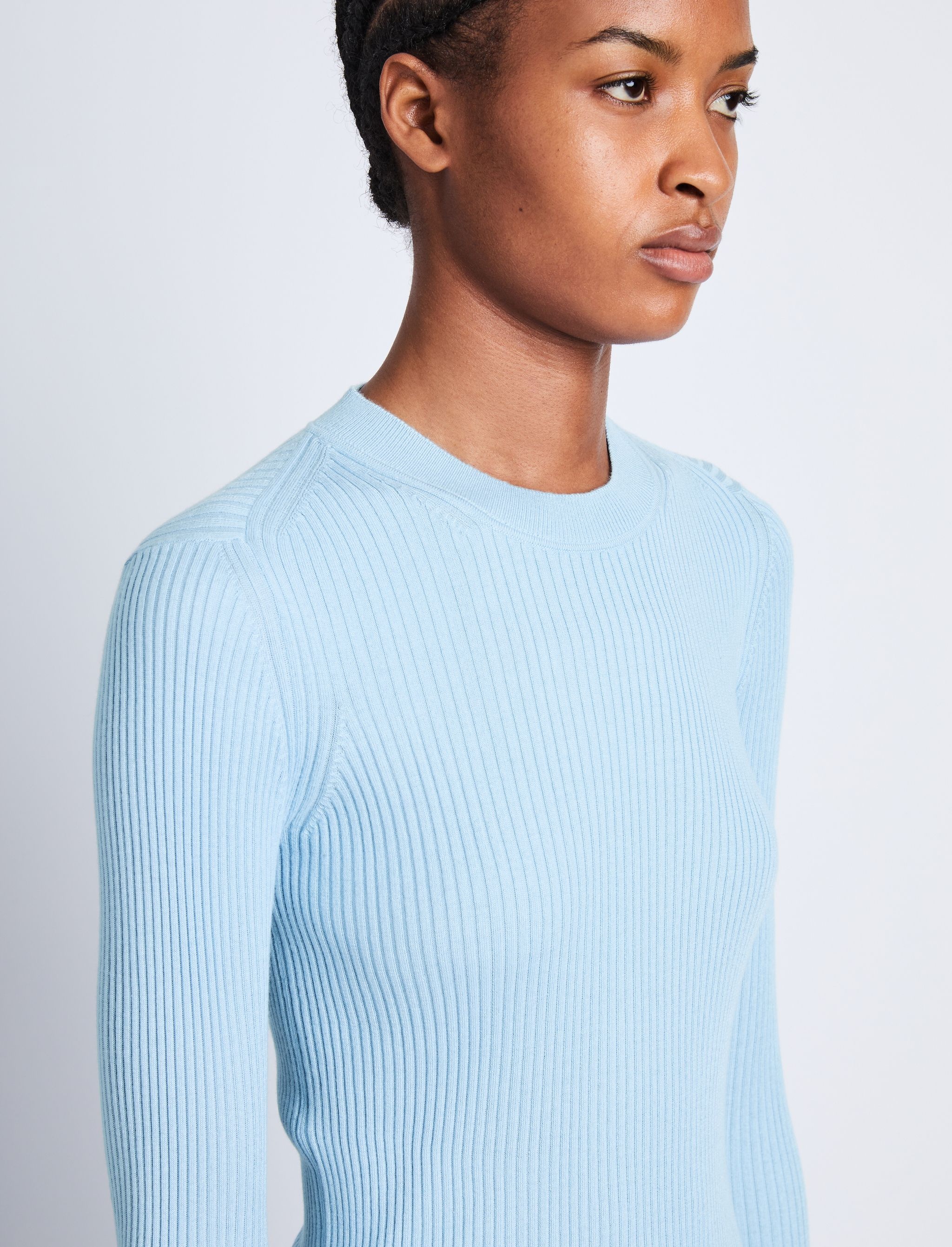 Silk Cashmere Rib Knit Sweater - 6