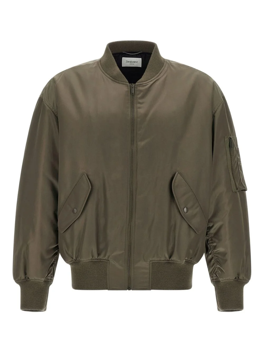 ribbed-cuff bomber jacket - 1