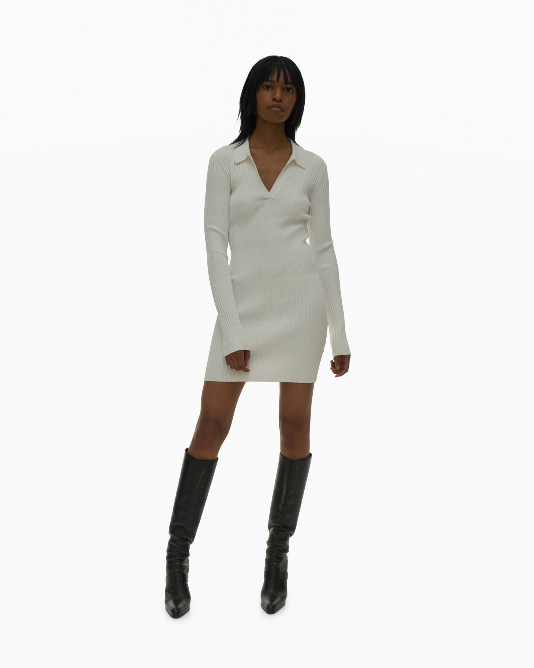 RIBBED POLO DRESS - 2