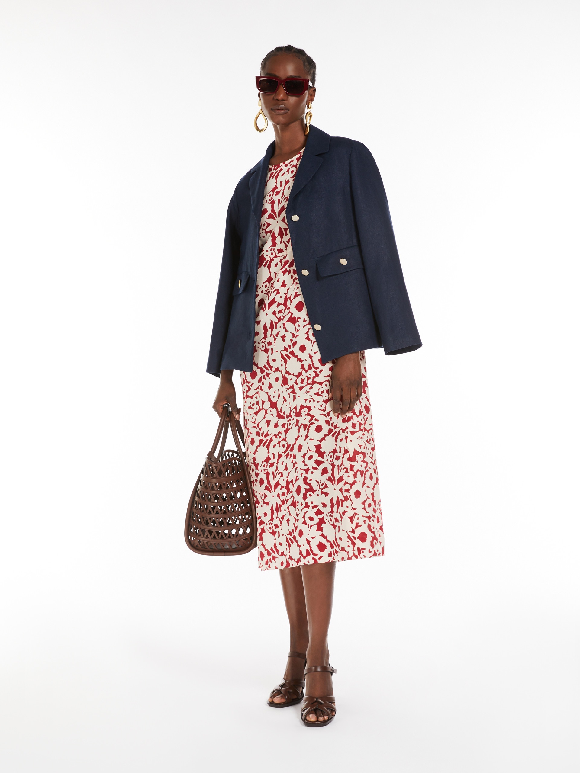 ☆’S Max Mara☆直営店買付☆お洒落Crepe Long Dress/GISELLA Midi printed crepe dress, ultramarine | 