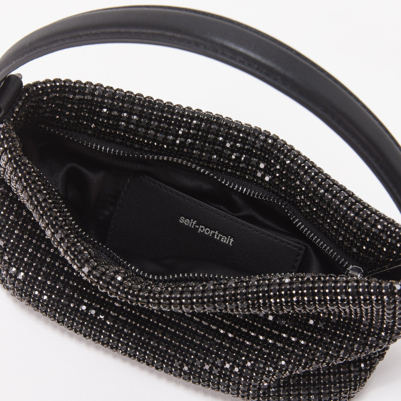 Black Diamante Small Hobo Bag 4