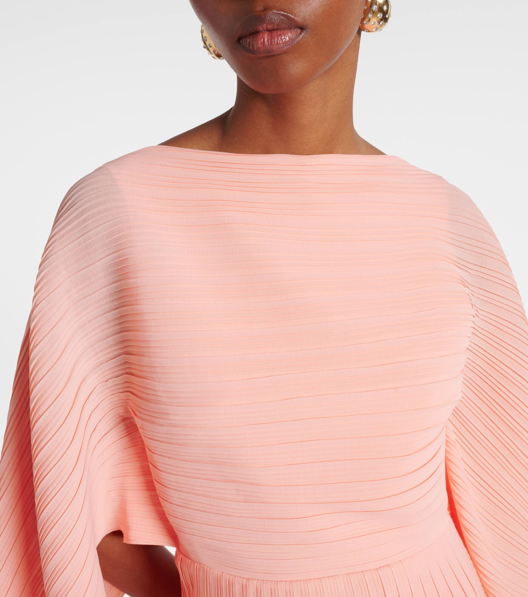 Adami plissé caped maxi dress - 4