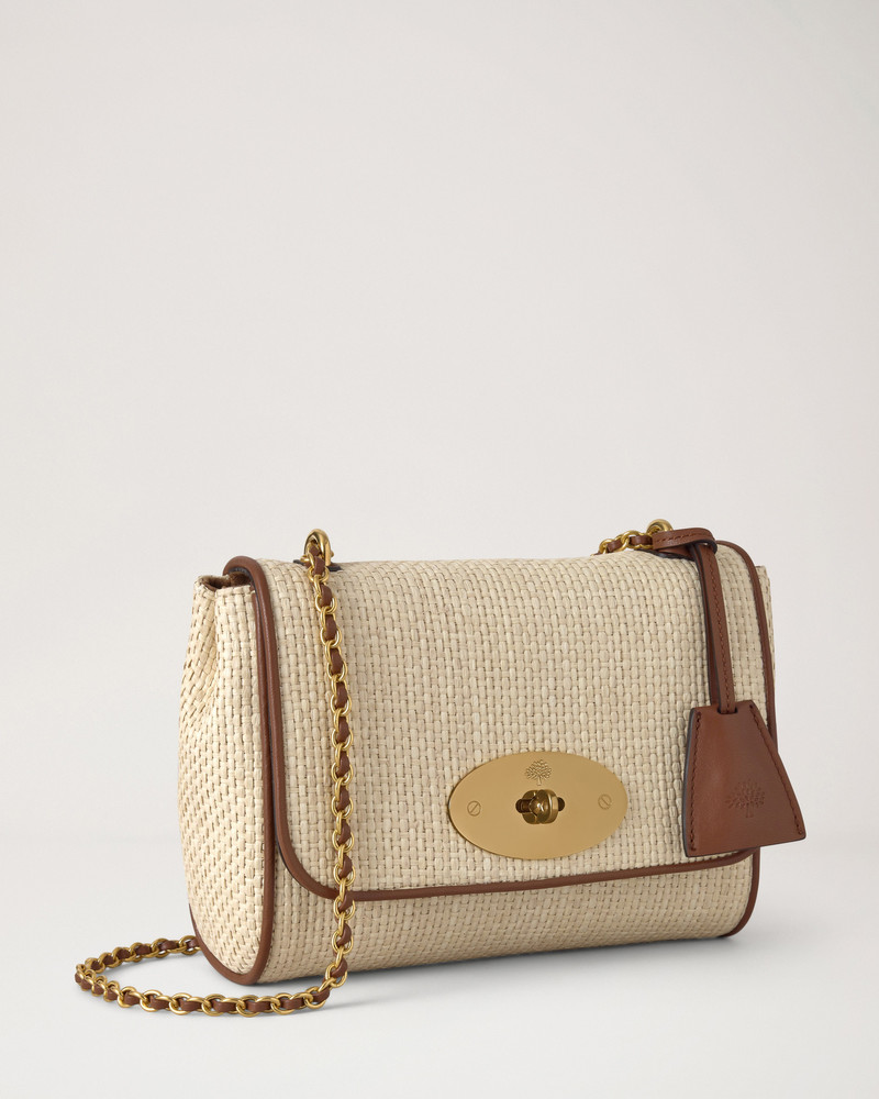 Lily Ecru & Bright Oak Raffia & Leather Trim 3