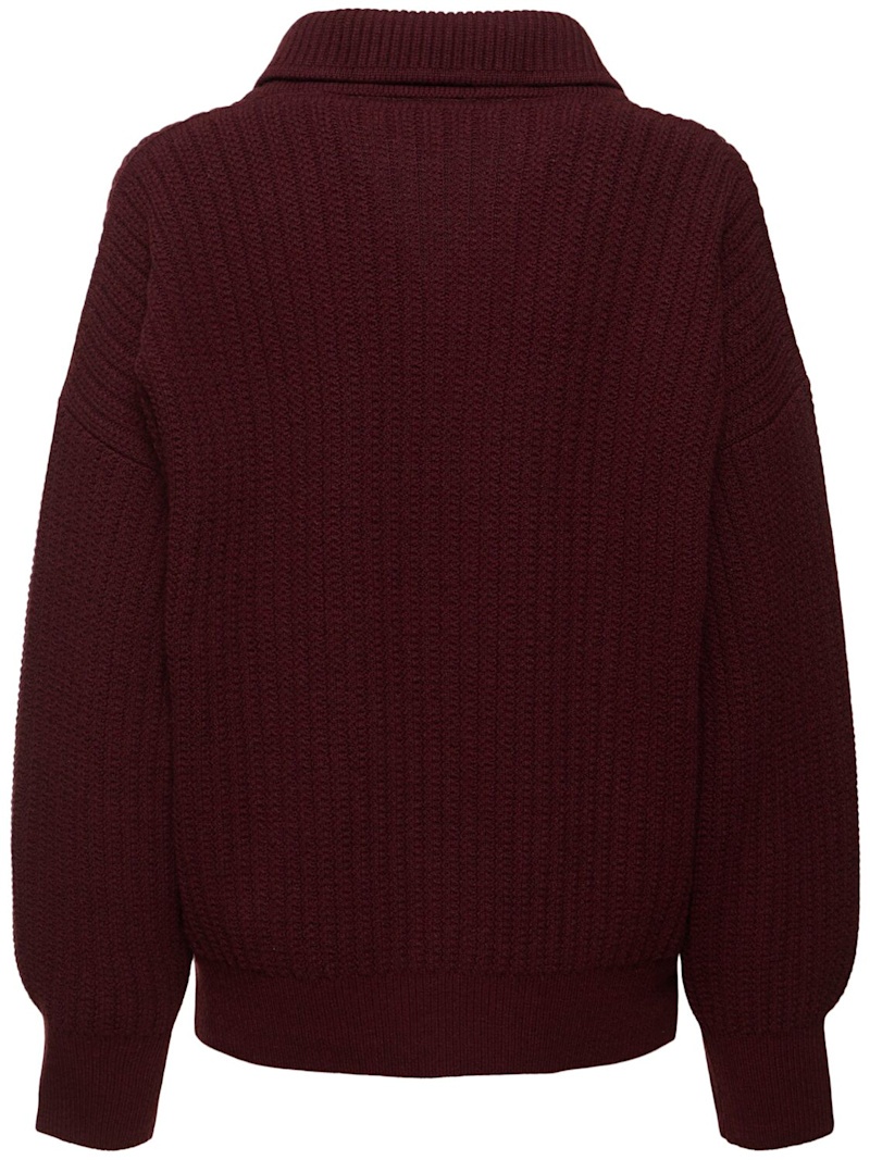 Shawl-neck wool sweater - 3