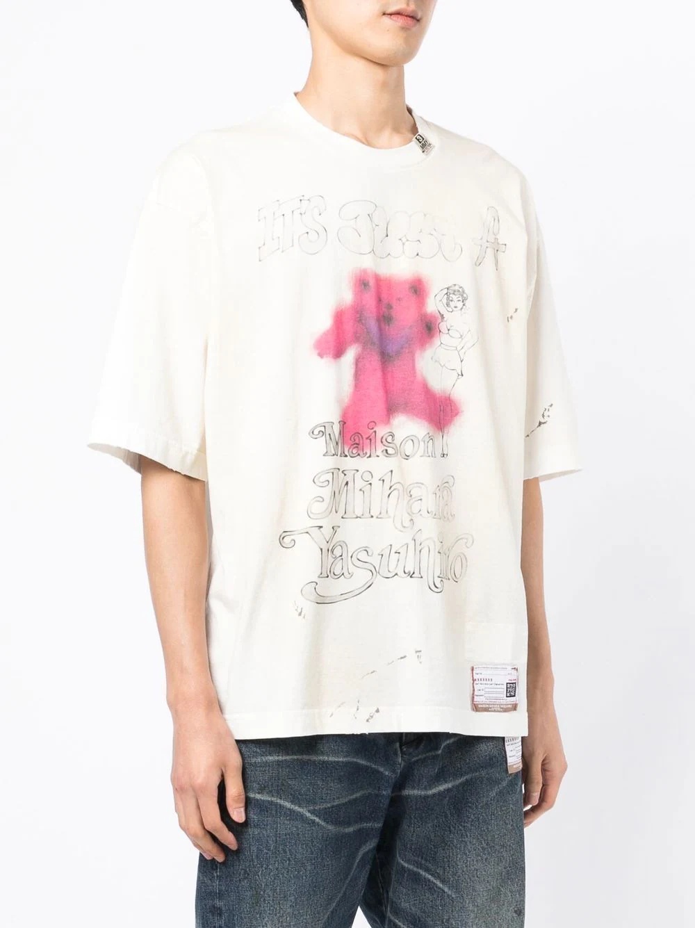 distressed graphic-print T-shirt - 3