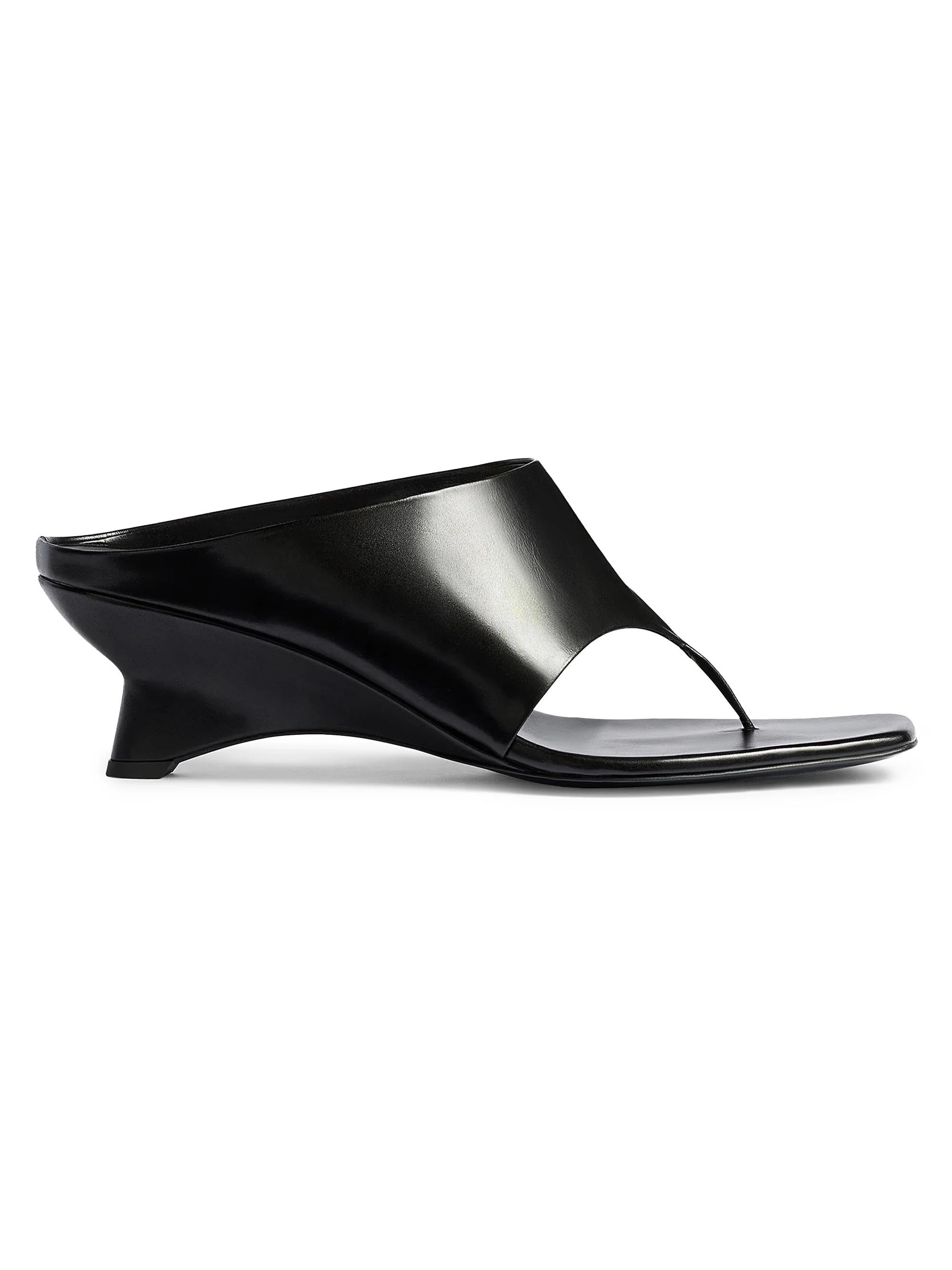 Women's Marlow 55MM Leather Sculptural Mules - Black - 1