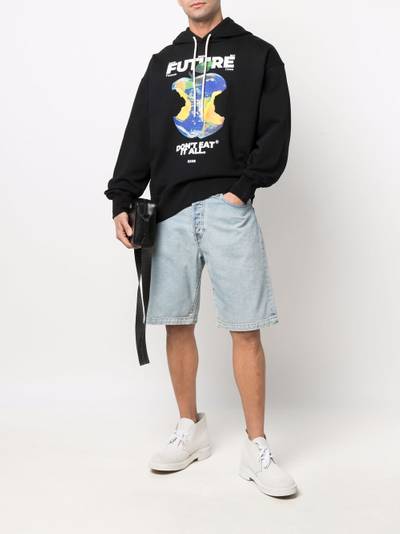 MSGM graphic-print organic-cotton hoodie outlook