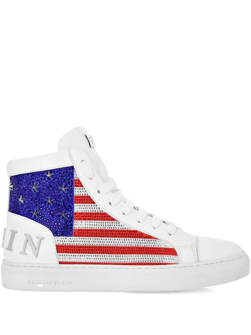 rhinestone-embellished high-top sneakers - 1