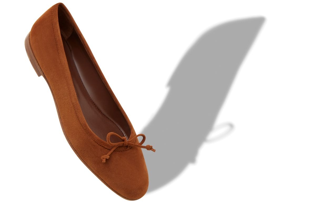 Brown Suede Ballerina Flats - 2