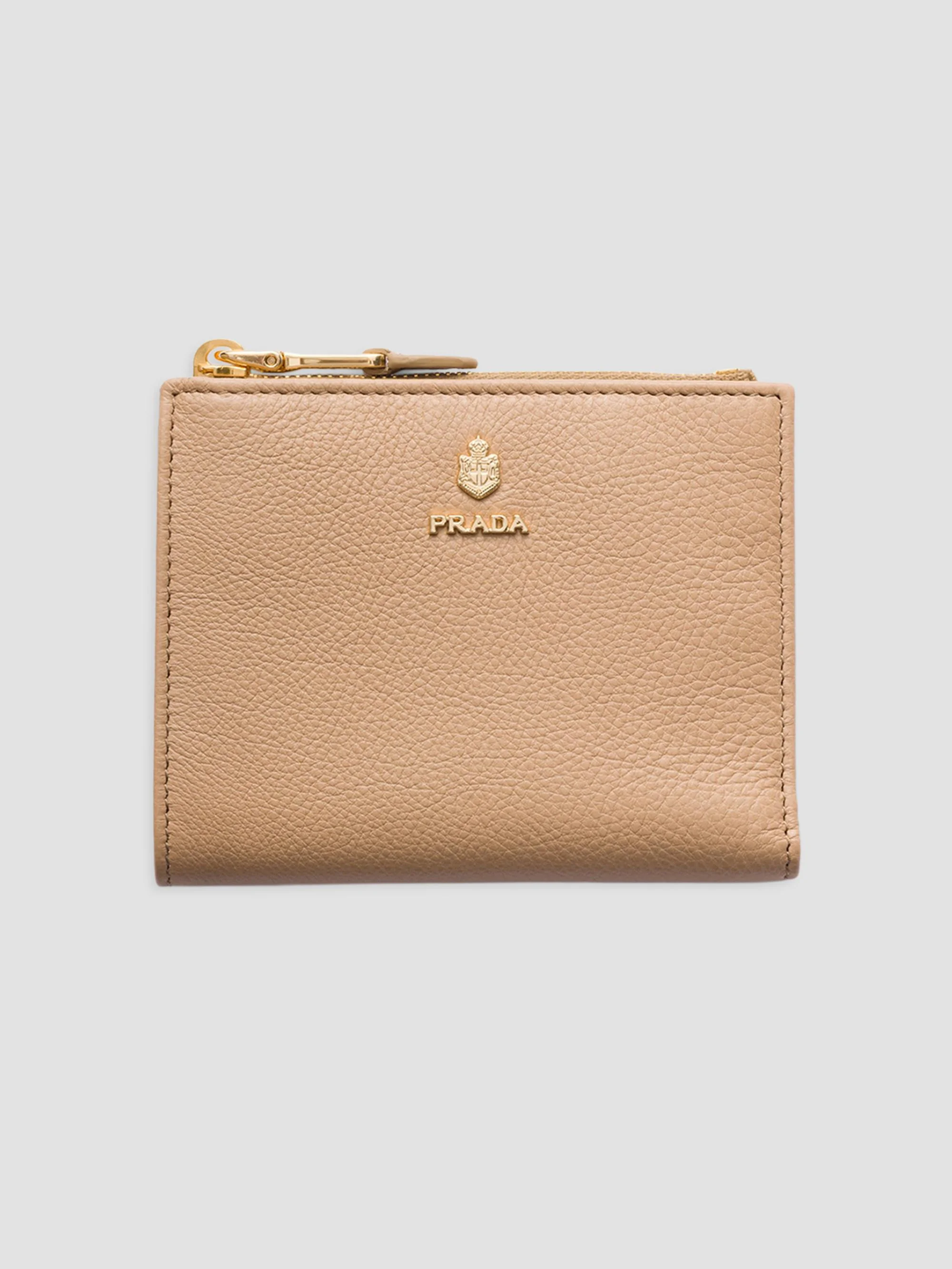 Women's Small Leather Wallet - Beige Khaki - 1