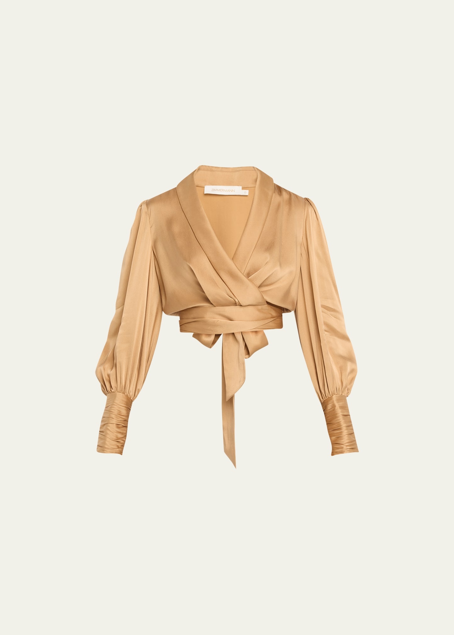 Silk Long-Sleeve Wrap Top - 1