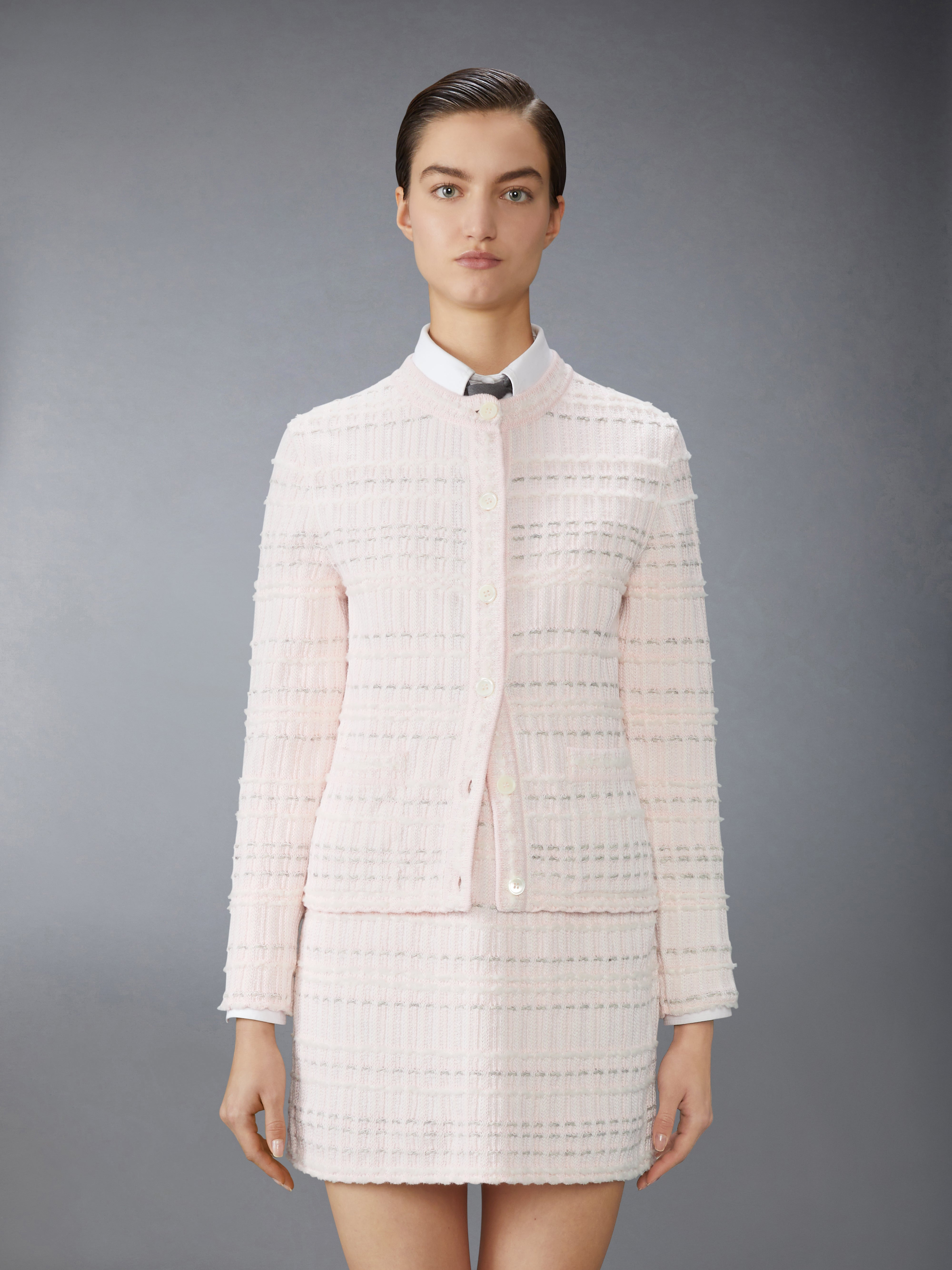 SEERSUCKER KNIT TWEED JACQUARD CARDIGAN - 2