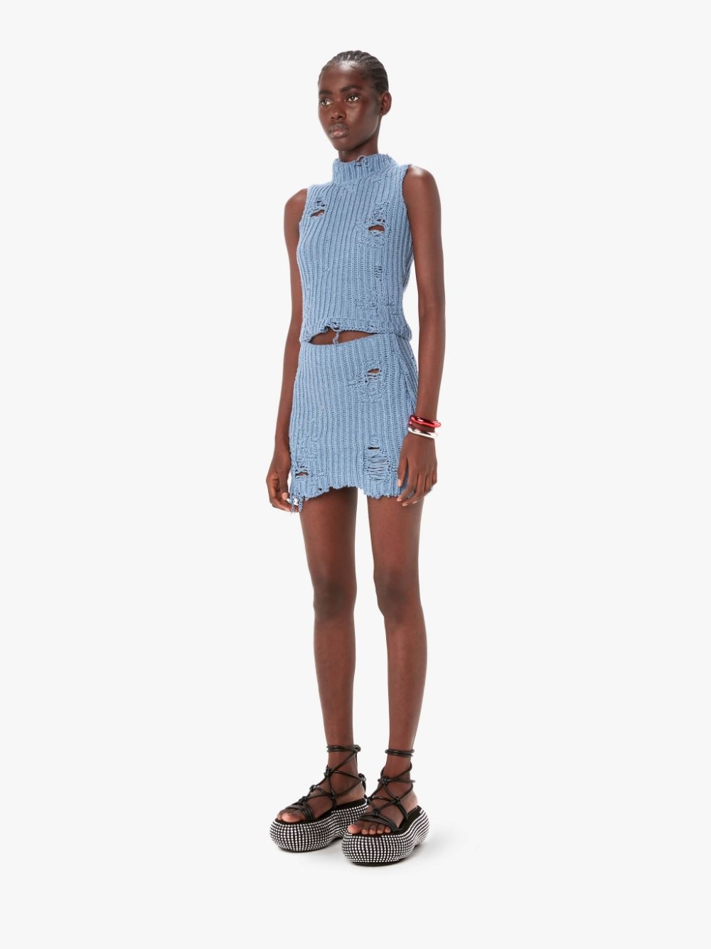 DISTRESSED MINI SKIRT - 4