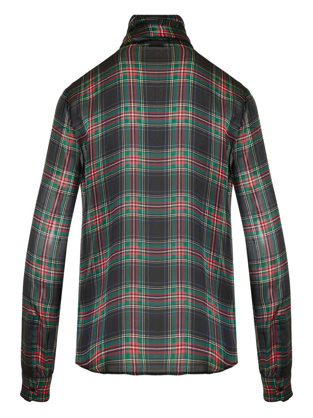 plaid bow-tie blouse - 2