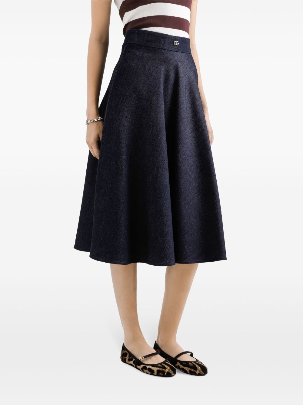 logo-plaque midi skirt - 4