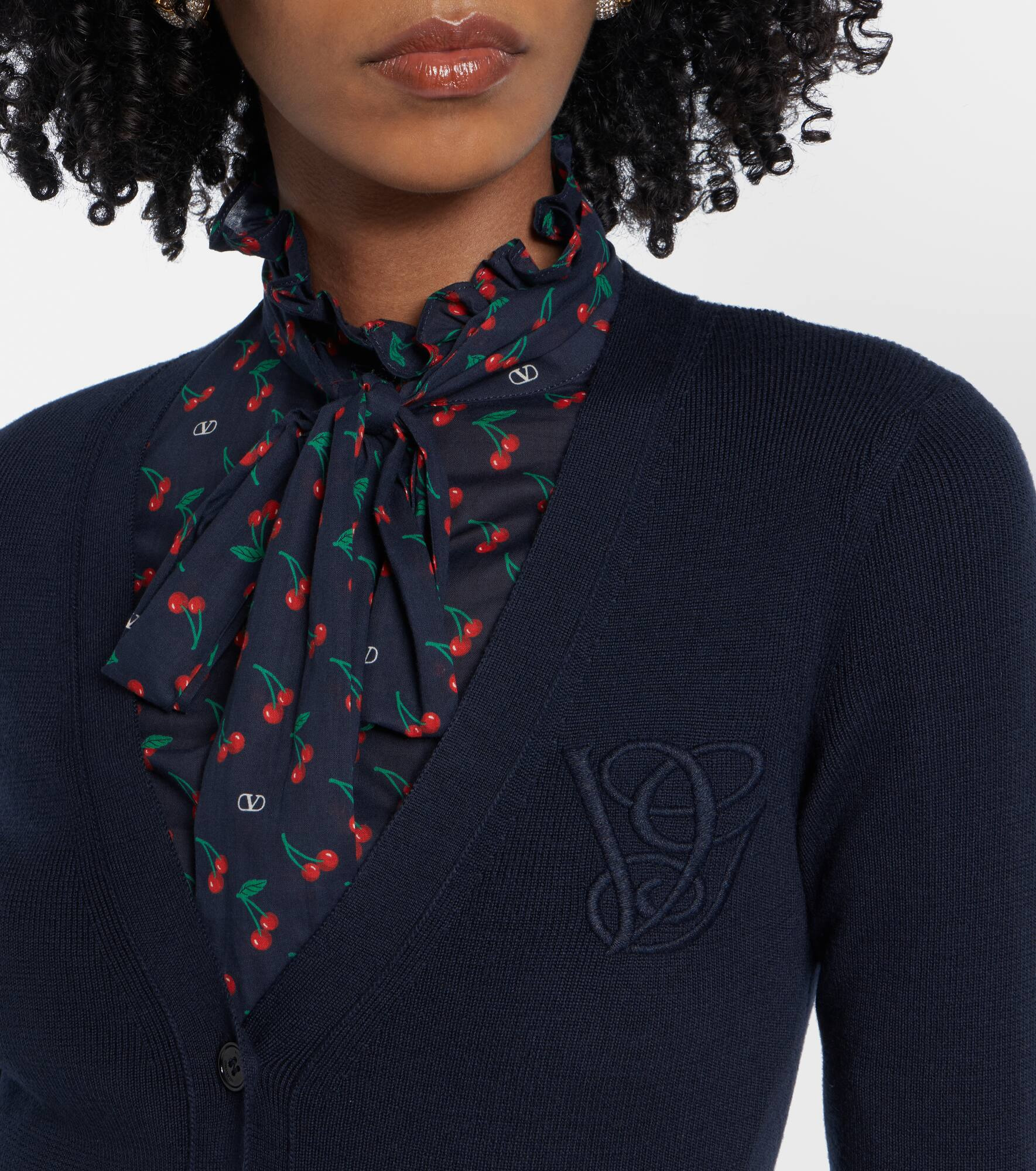Ruffled virgin wool cardigan - 4