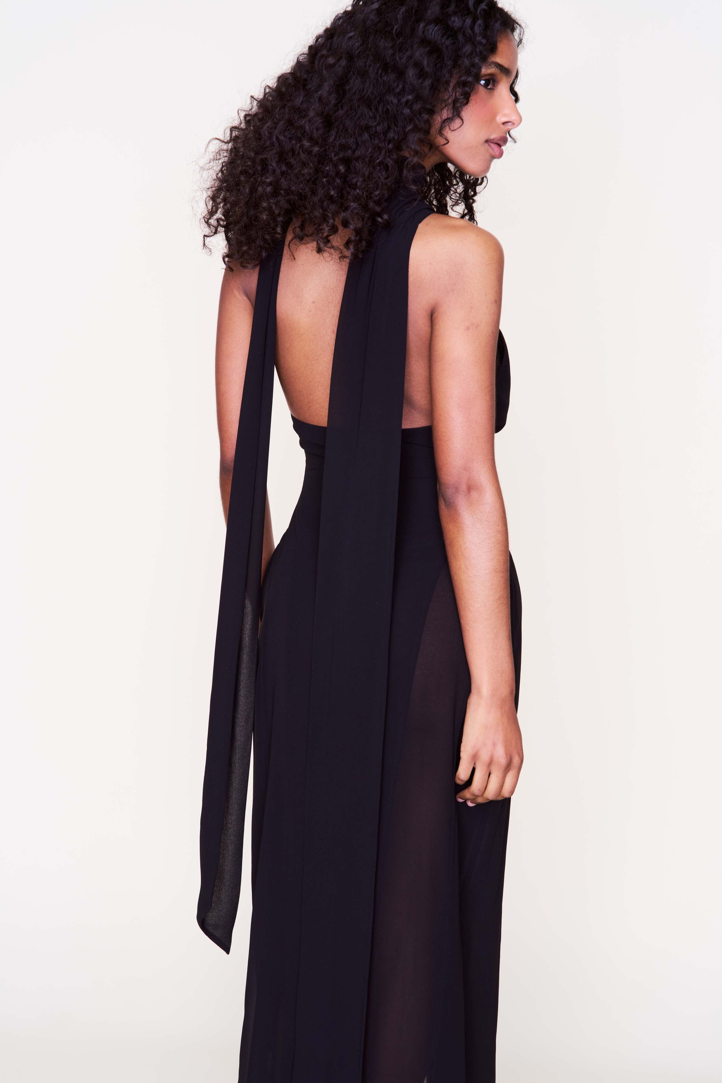 KOEMI SHEER PANEL DRESS - 8
