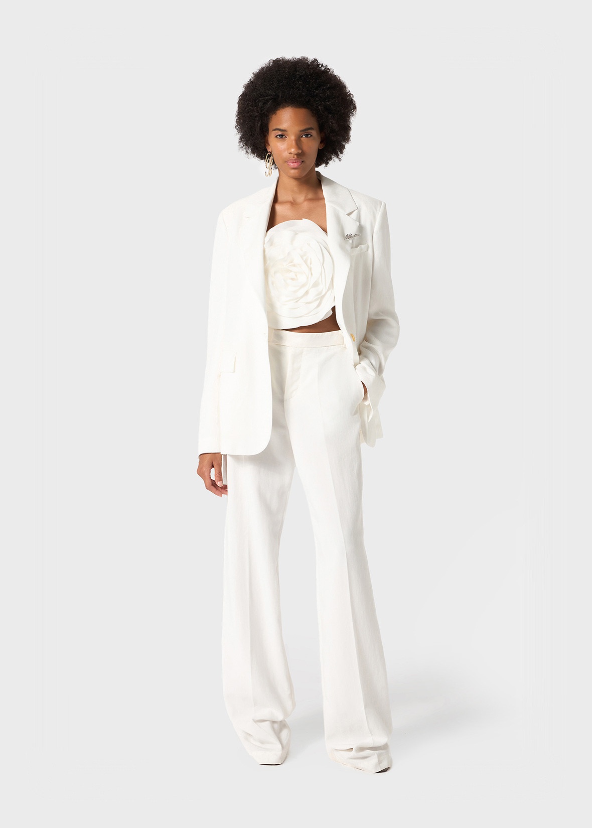 ROSE-EFFECT TOP IN GABARDINE - 2