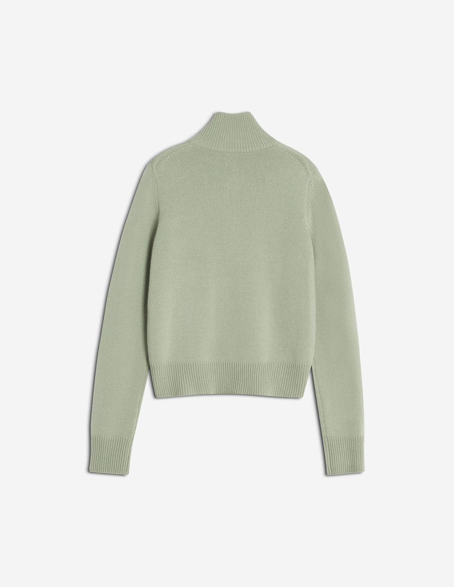 FOX HEAD INTARSIA MERINO HIGH NECK CARDIGAN - 5