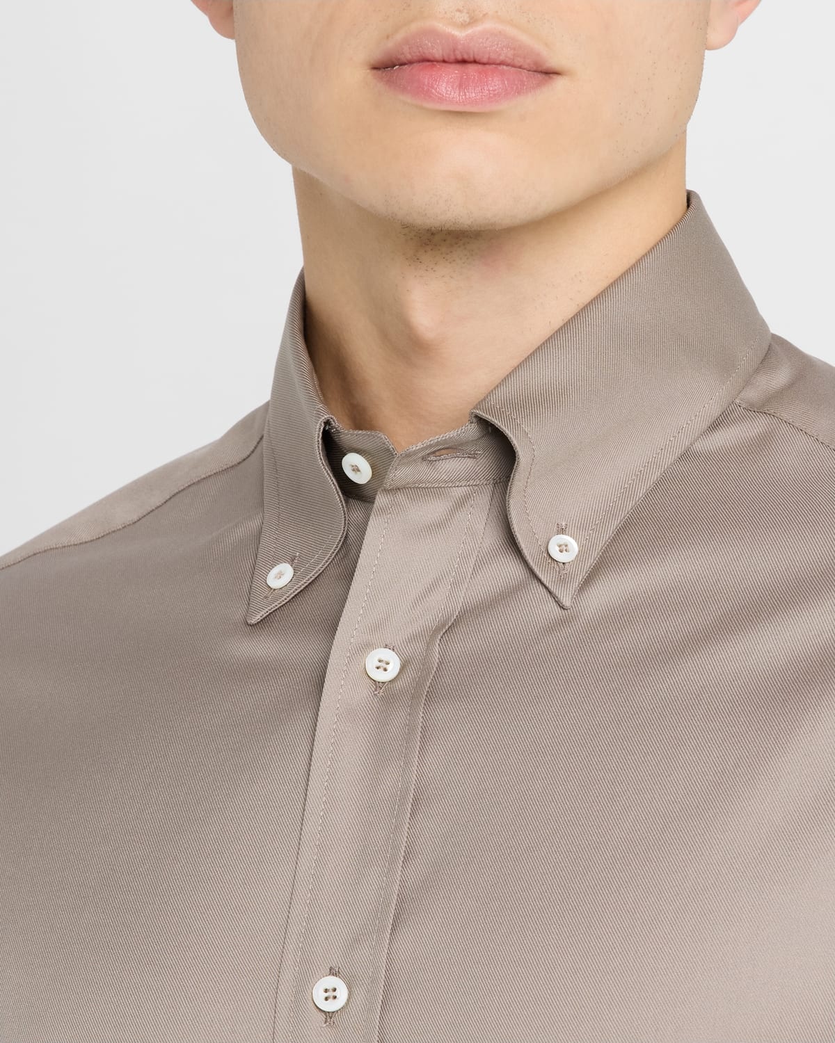 Men's Cotton Twill Casual Button-Down Shirt - 5