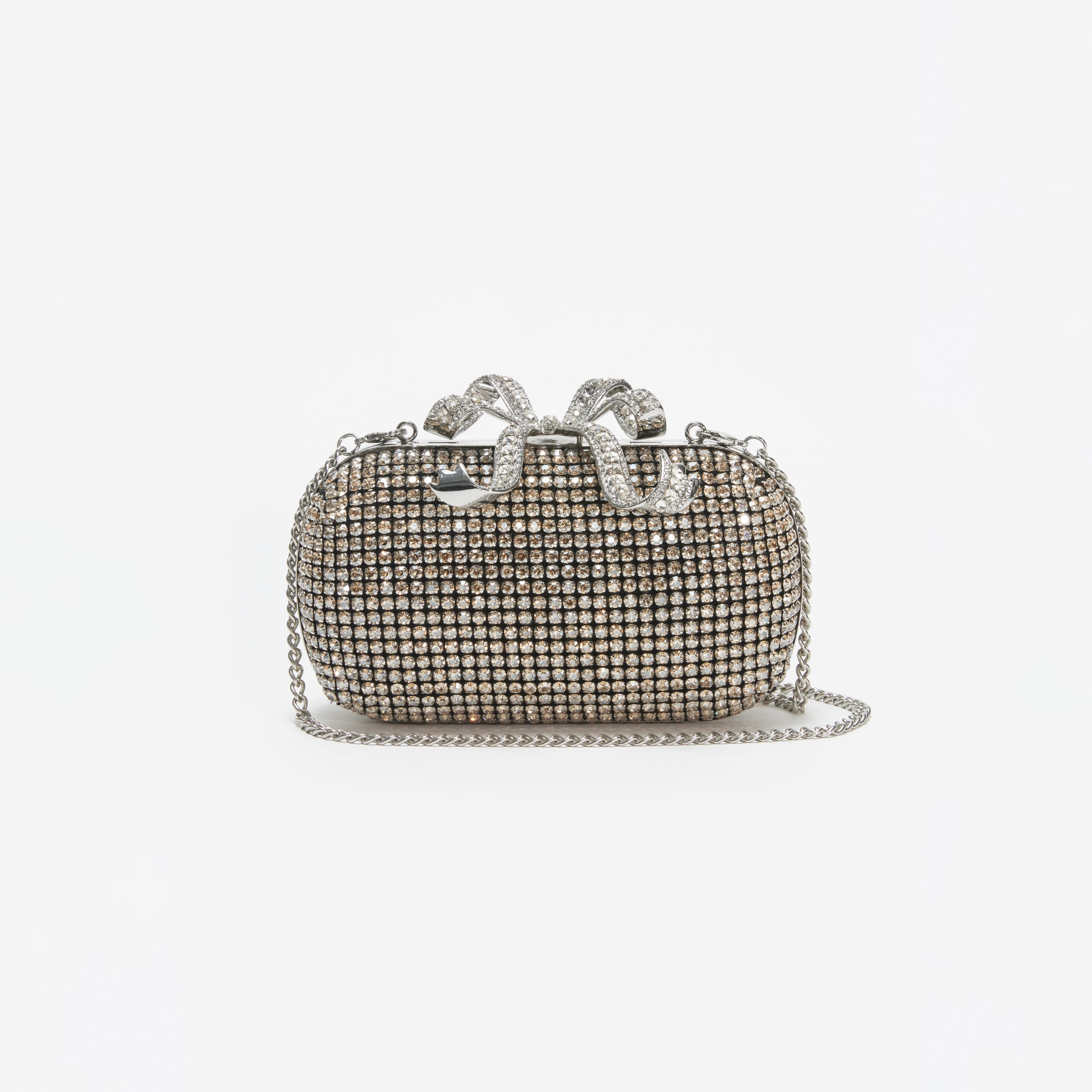 Champagne Diamante Bow Clutch - 4