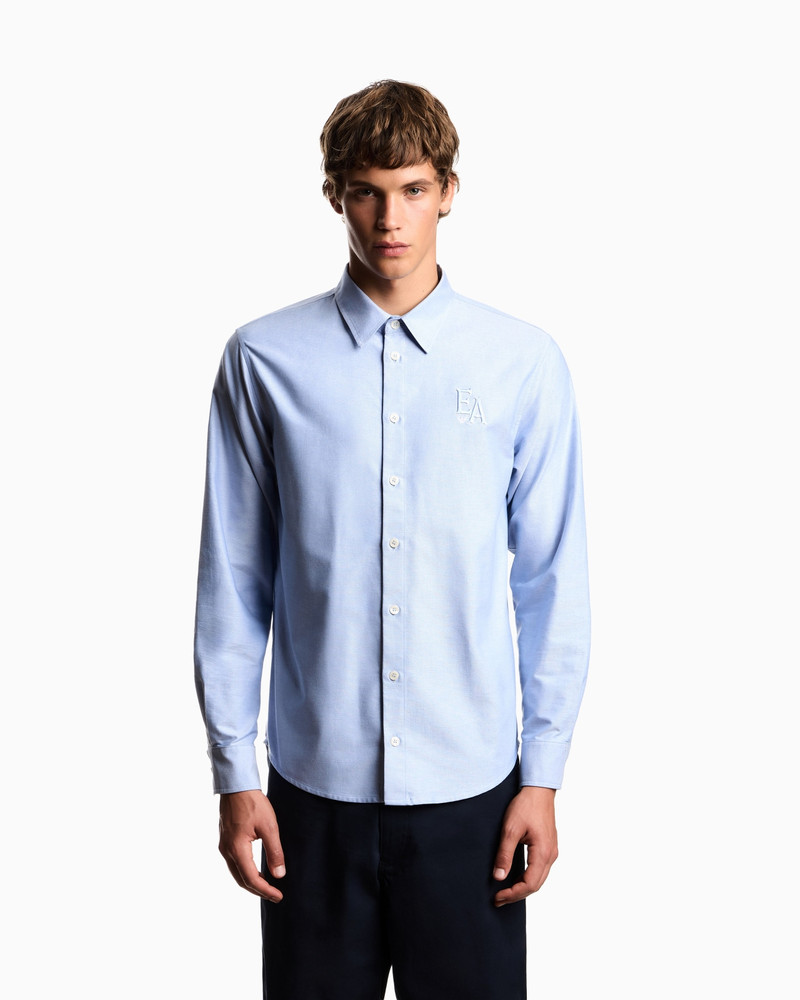 EMPORIO ARMANI EAGLE CLUB COTTON OXFORD SHIRT WITH EMBROIDERY outlook