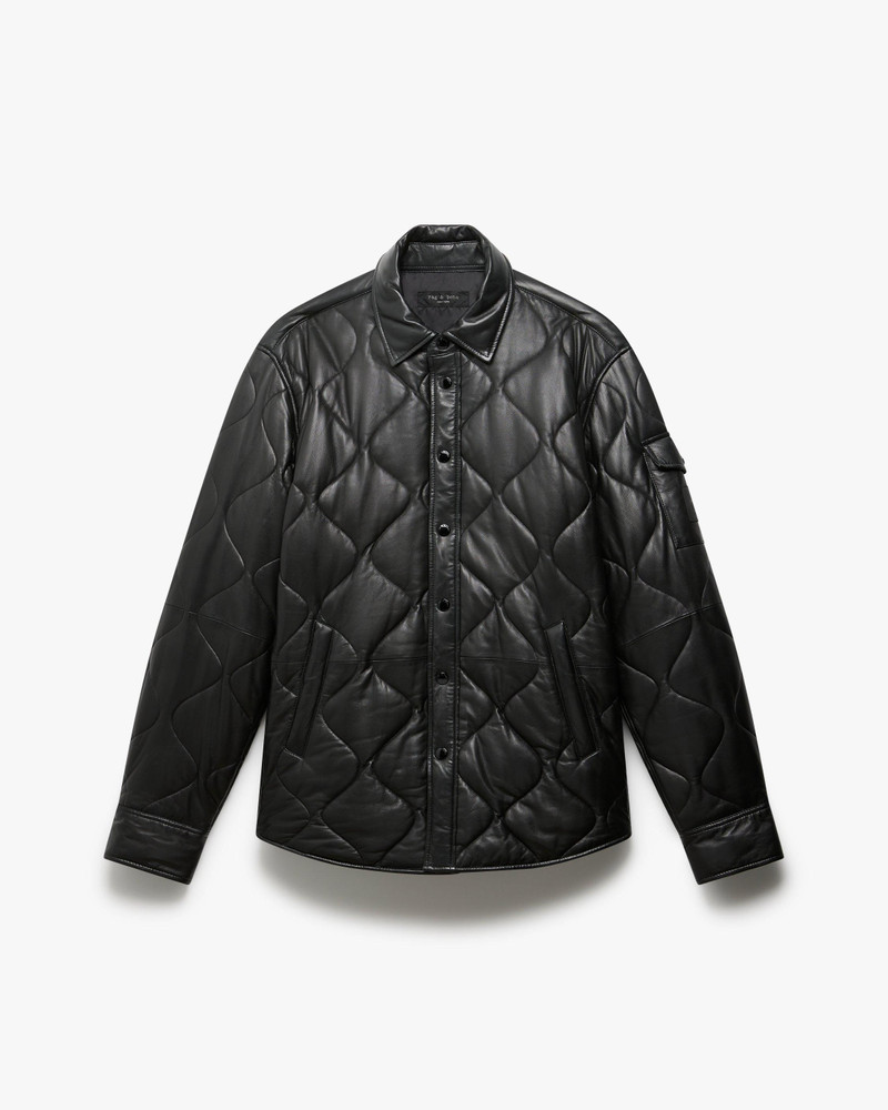 Dane Leather Quilted Shirt Jacket 1