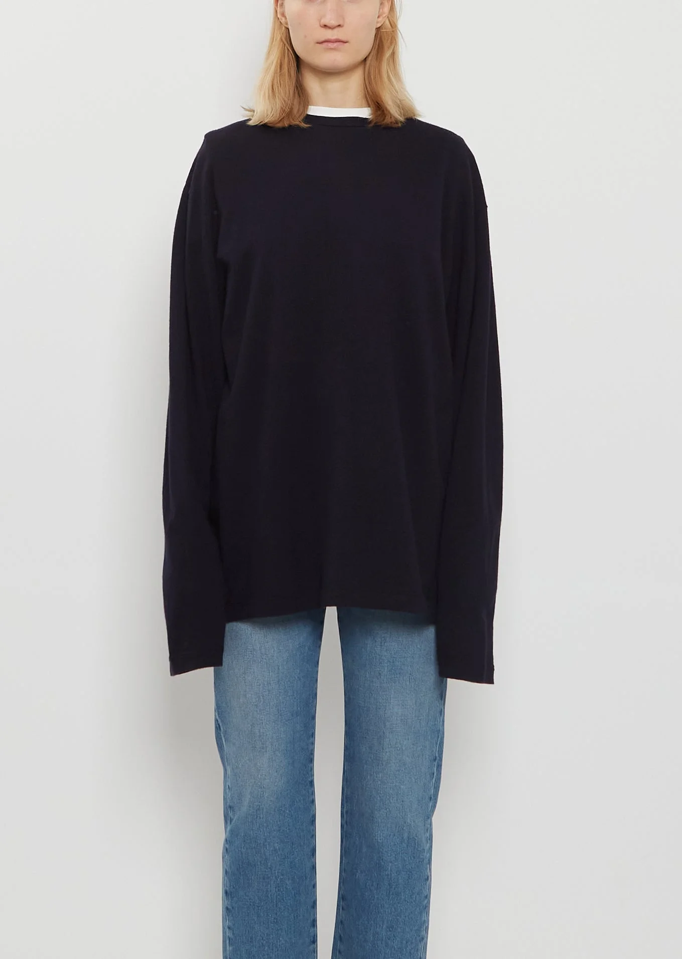 n°452 Rock Wool Cashmere Top — Navy - 1