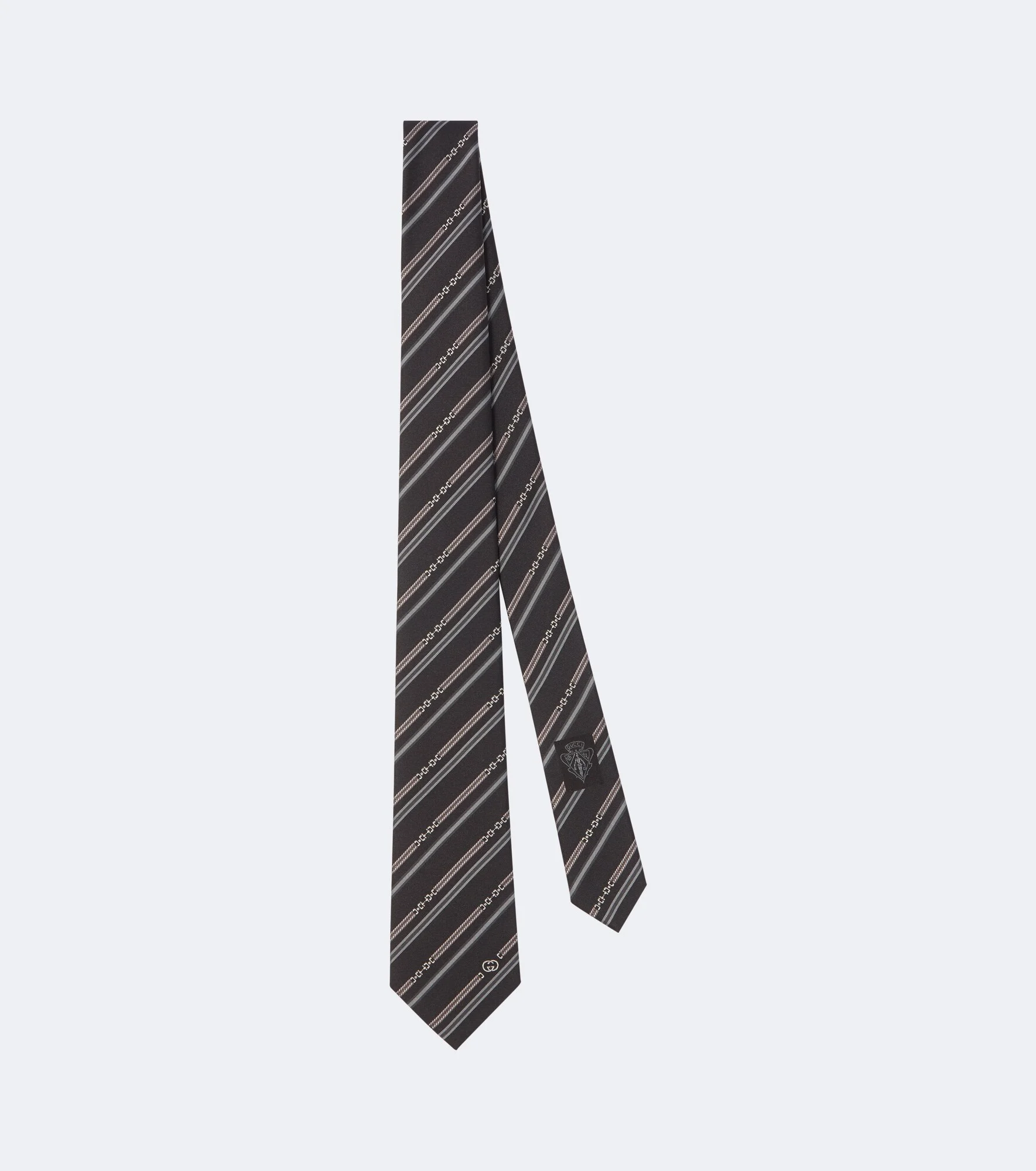 Horsebit striped silk tie - 1