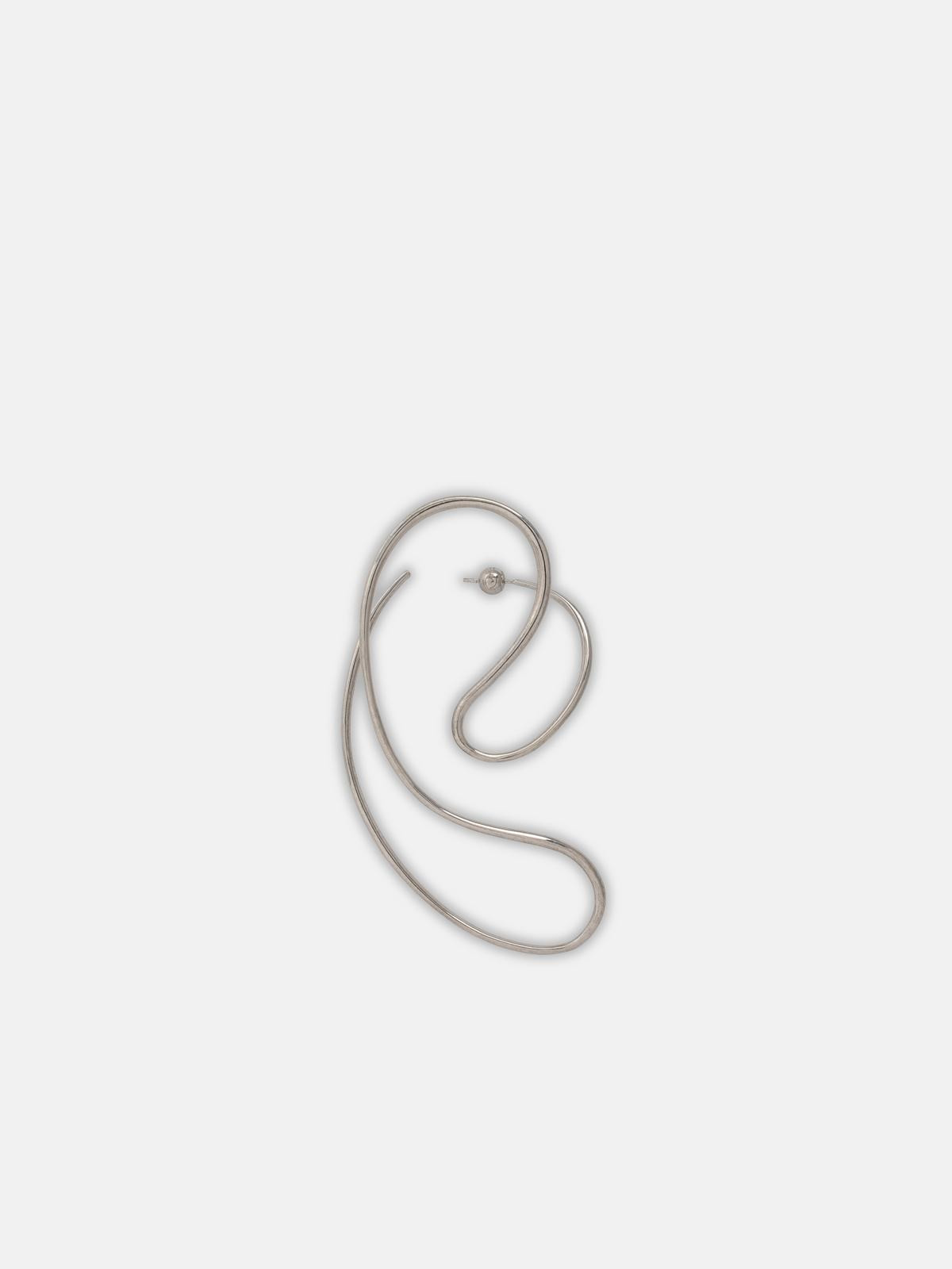 SILVER 'P CONTINUA LARGE' EARRINGS - 2