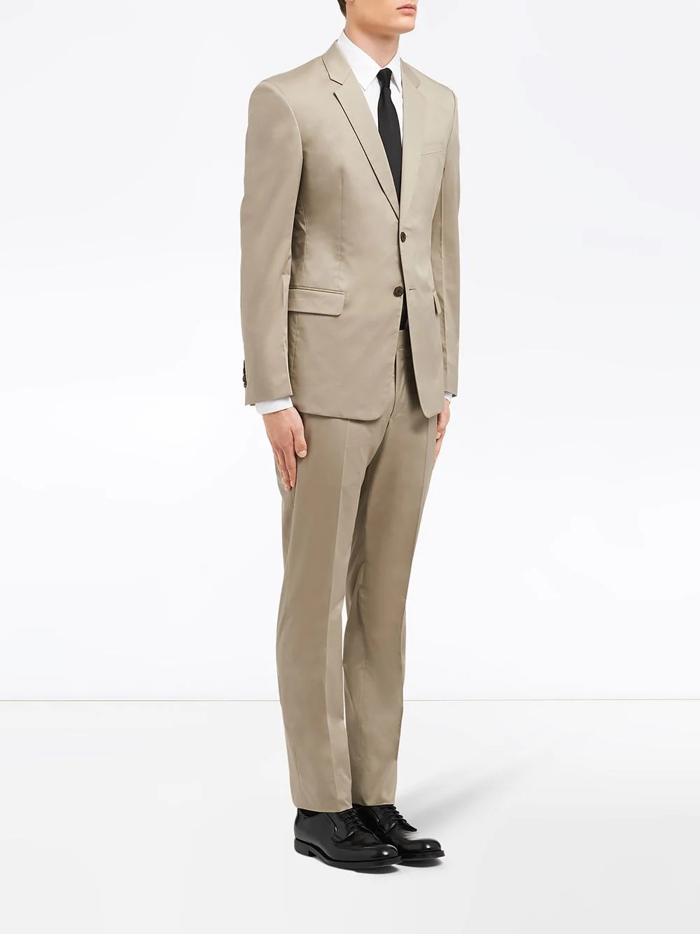 cotton twill slim-fit suit - 3