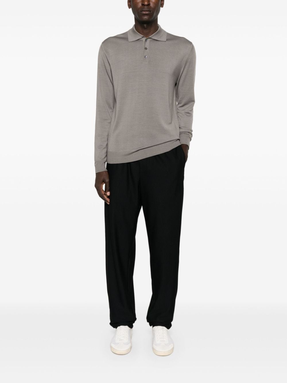 waffle-effect tapered trousers - 2