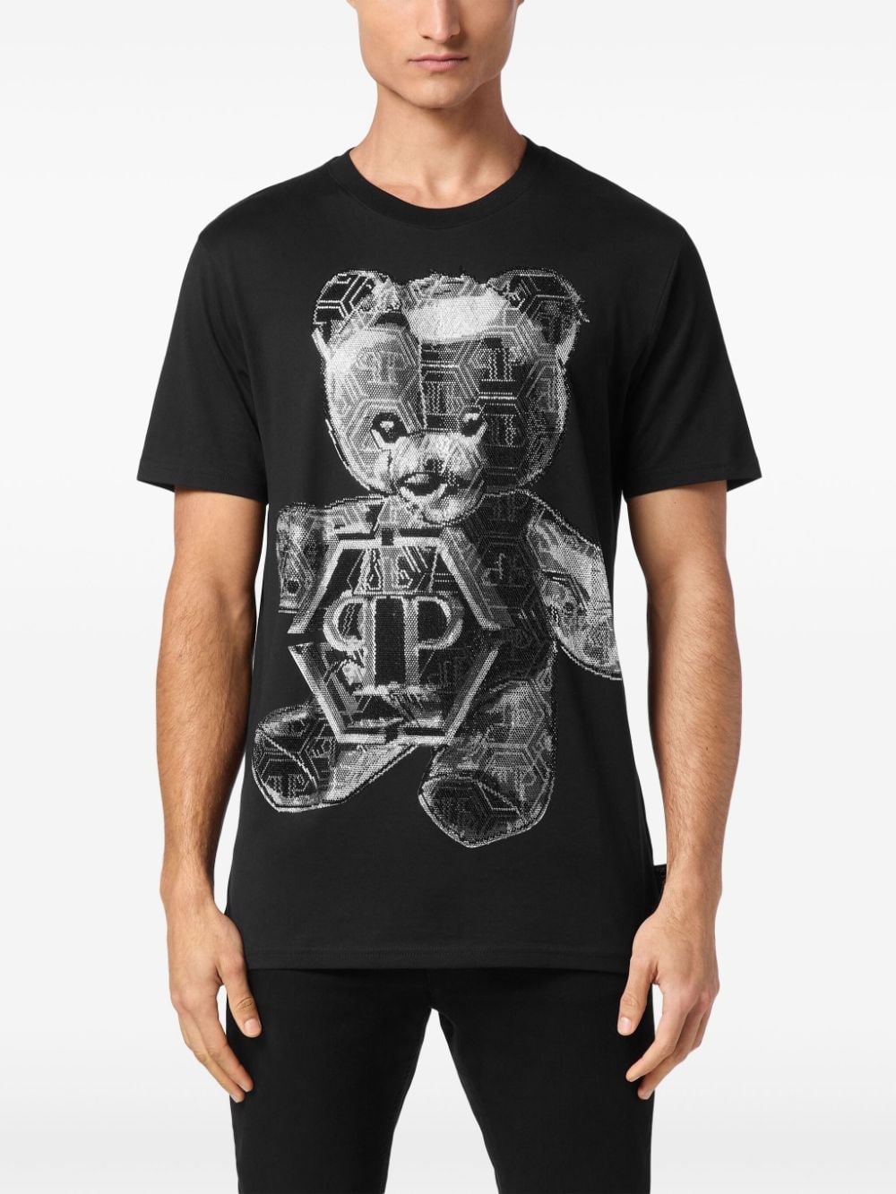 Teddy Bear-appliqué cotton shirt - 2