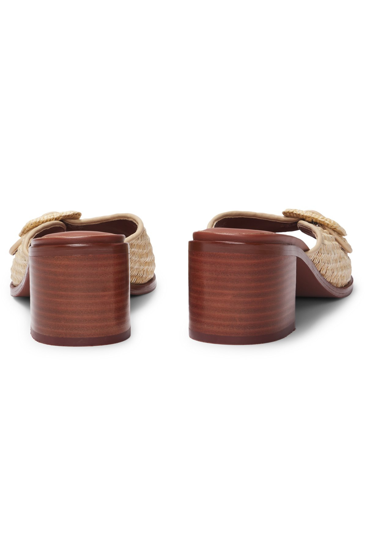 RAFFIA MULES WITH LEATHER TRIMS - 6