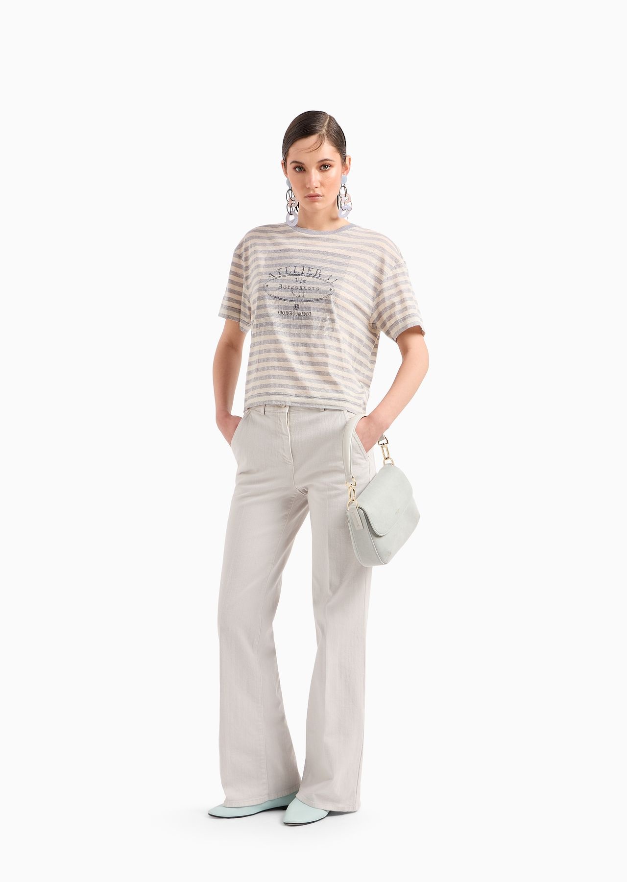 Denim Collection la Prima Soft small denim baguette bag - 7