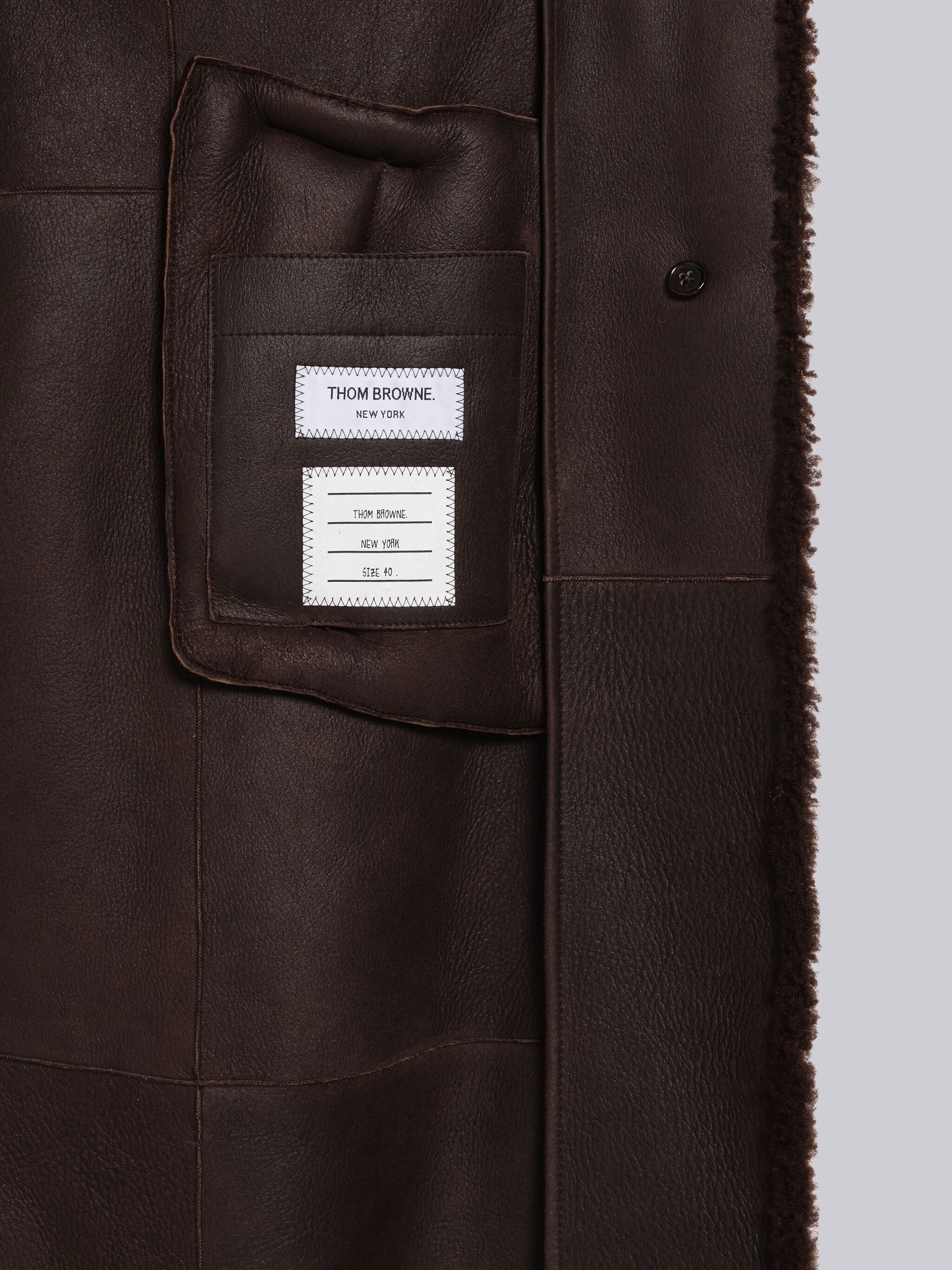 Dyed Shearling Elongated Bal Collar Overcoat - 6