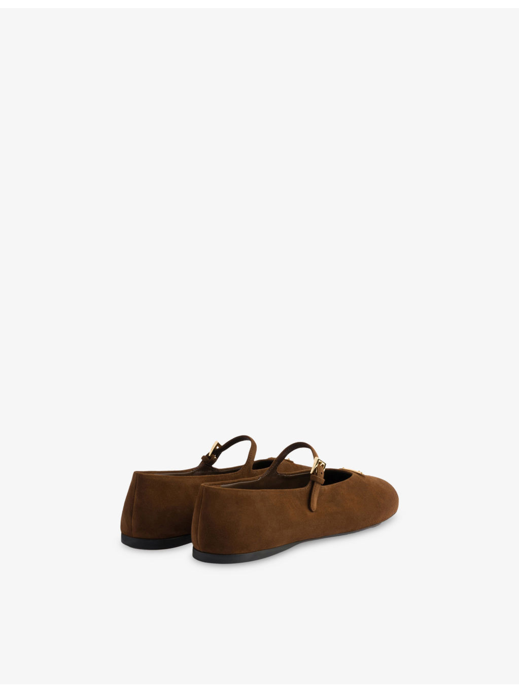 Triangle-Logo Suede Ballerina Flats - 4