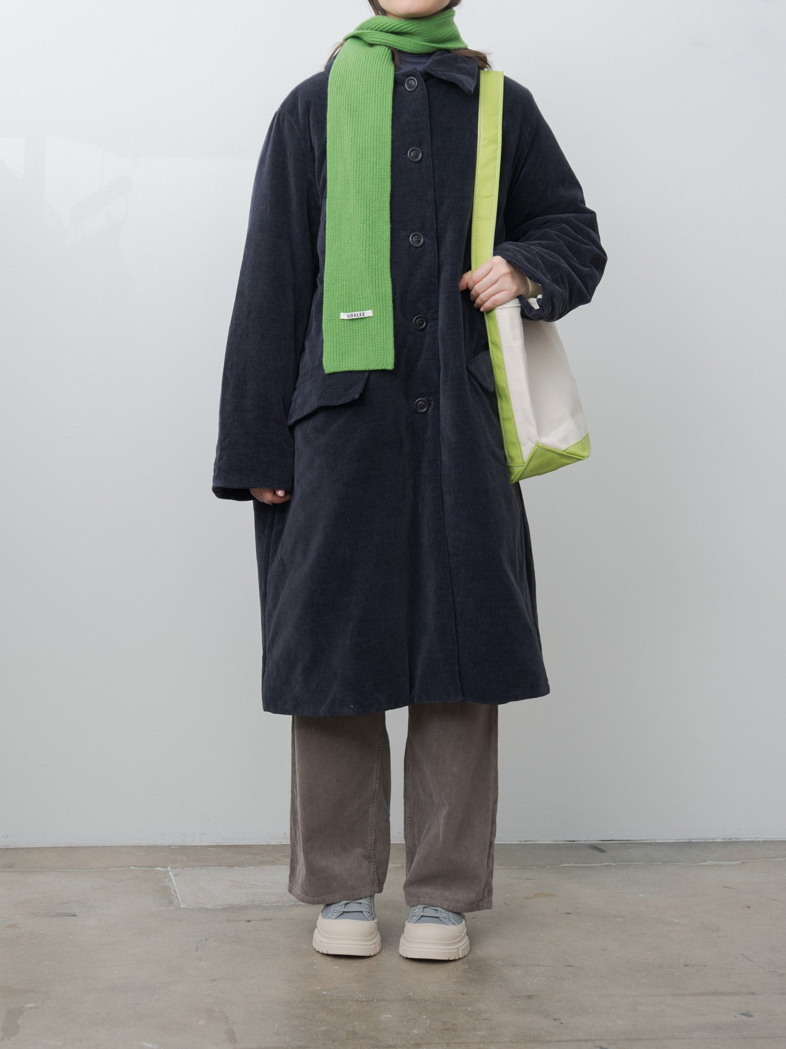 Light Cashmere Knit Stole - Green - 2