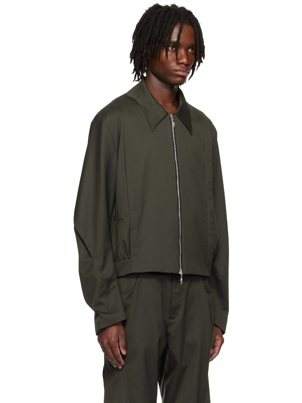 Khaki Batwing Jacket - 2