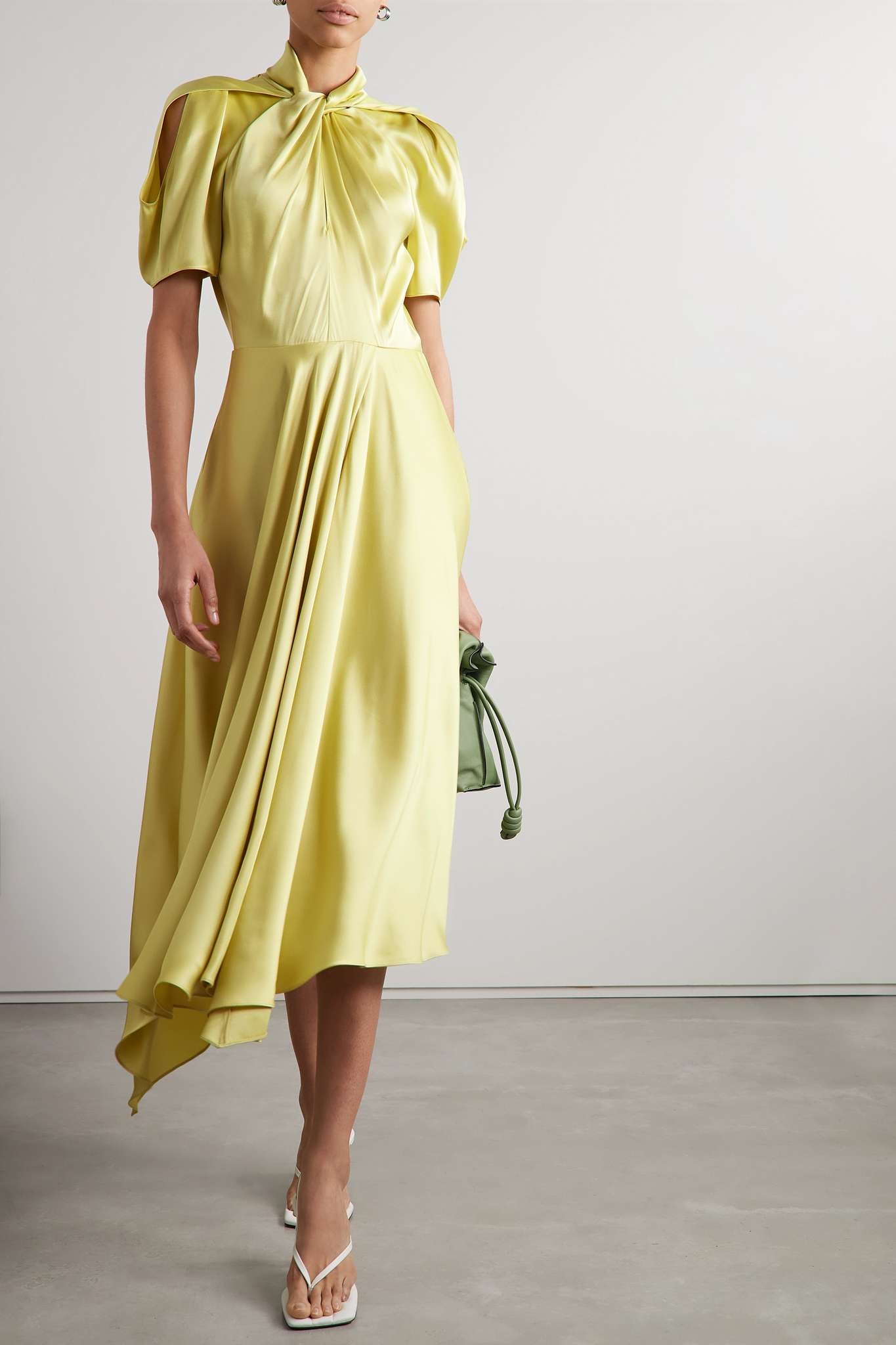 + NET SUSTAIN asymmetric draped satin dress - 2