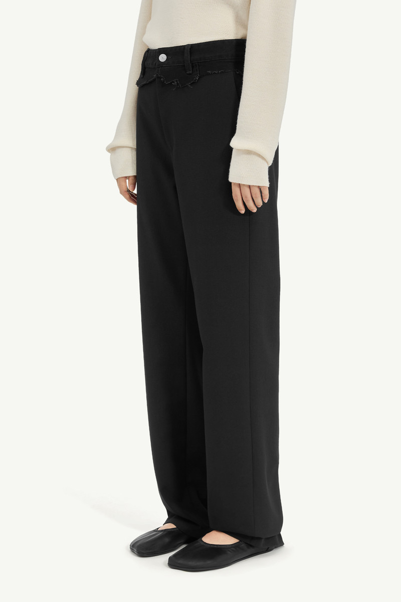 Tailored trousers with denim waistband 4