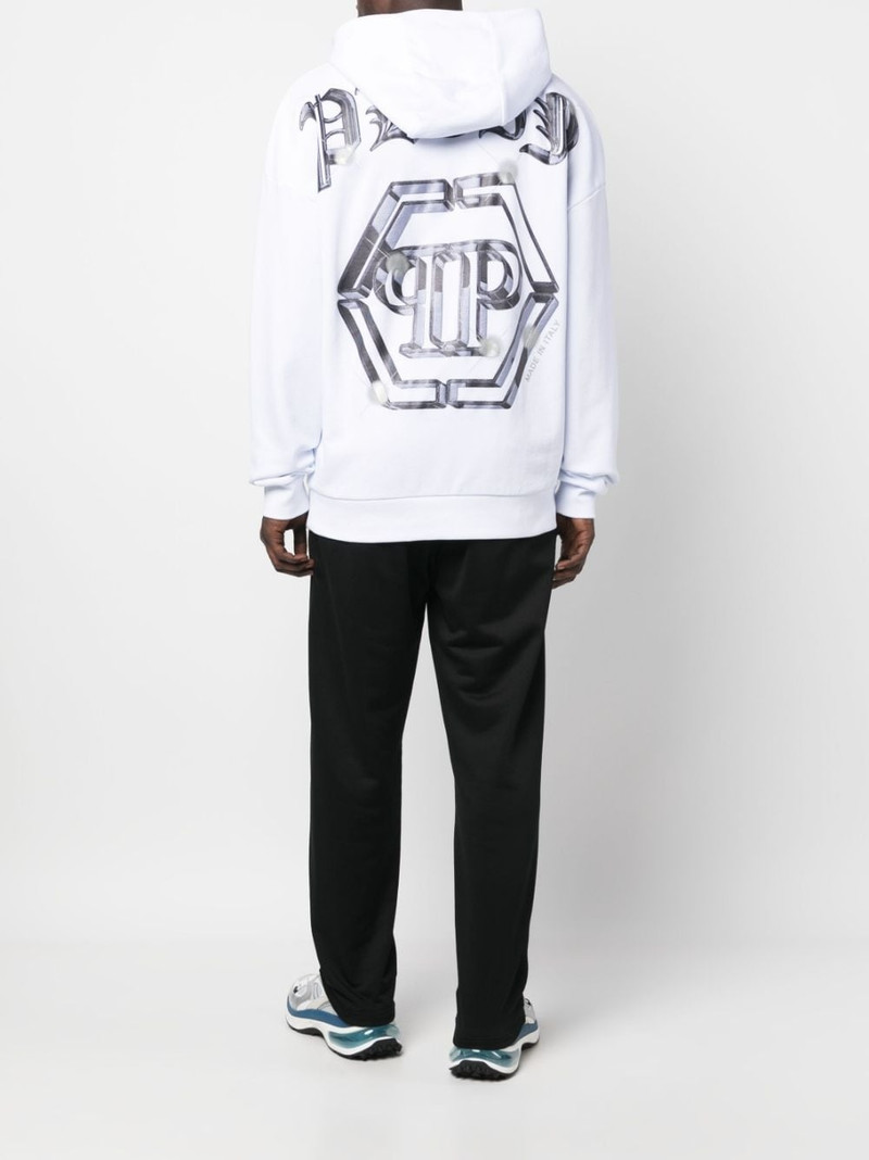 PHILIPP PLEIN graphic-print cotton hoodie outlook