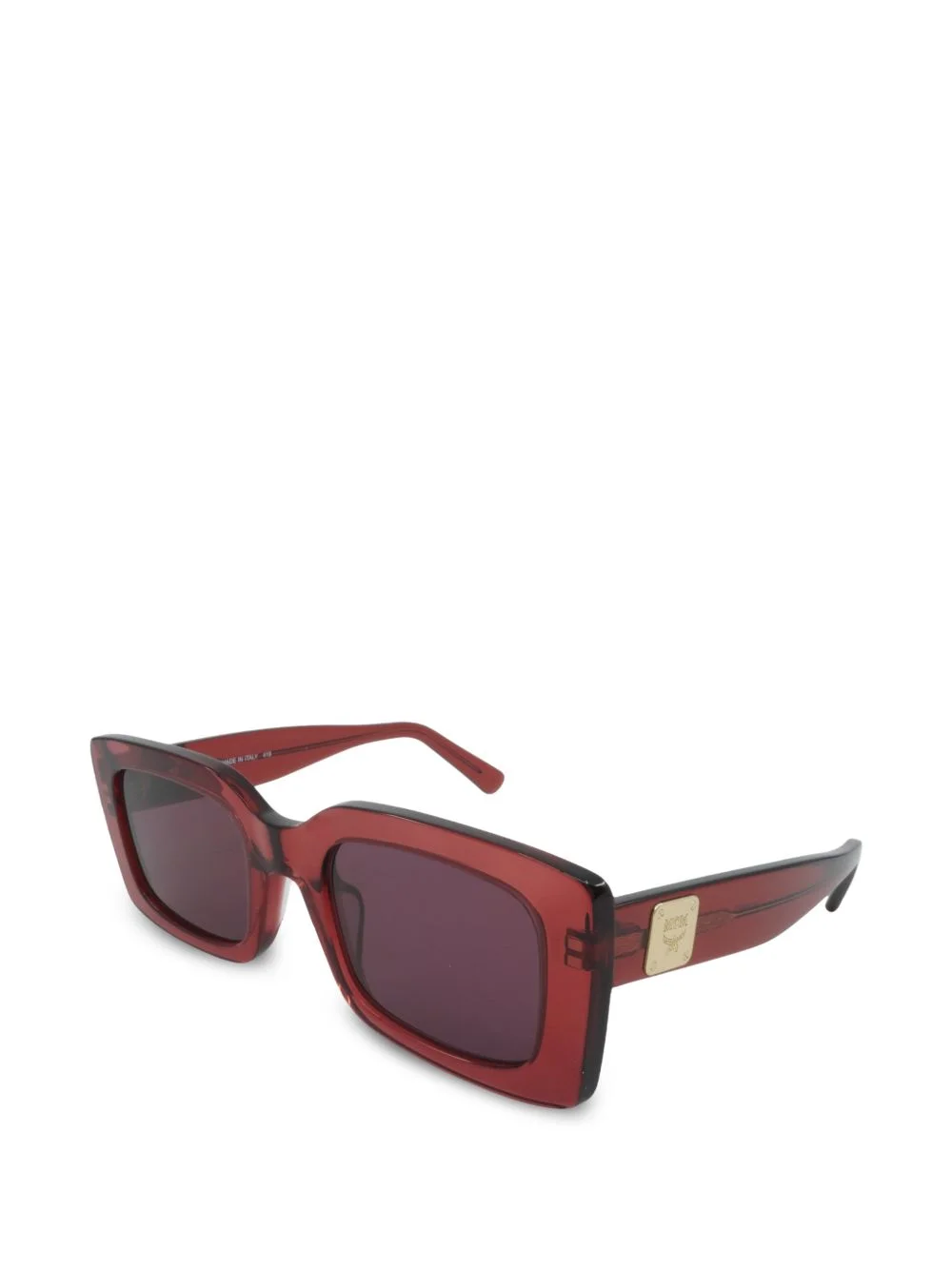 logo-plaque rectangle-frame sunglasses - 1