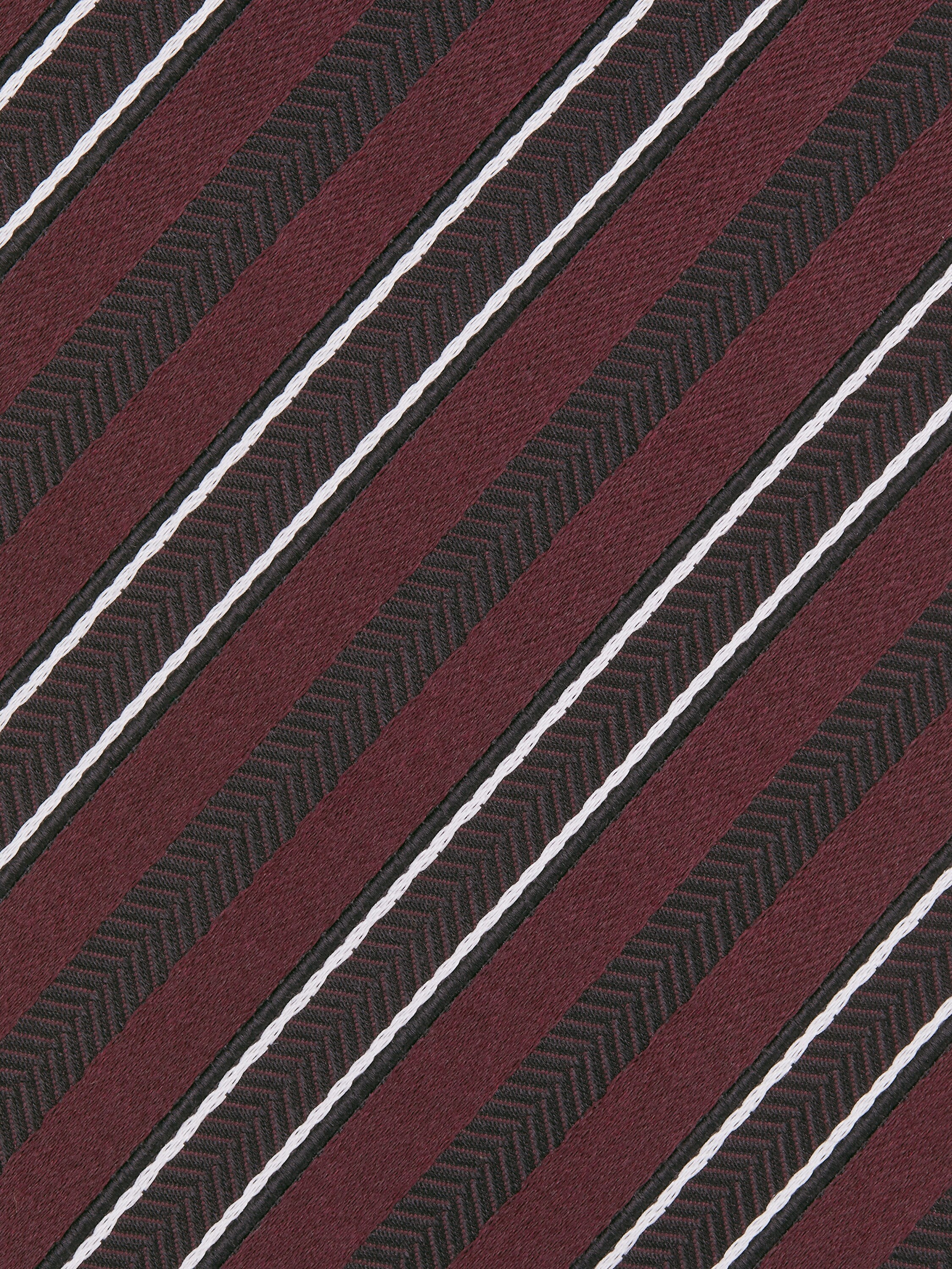 BURGUNDY SILK AND COTTON TIE - 2