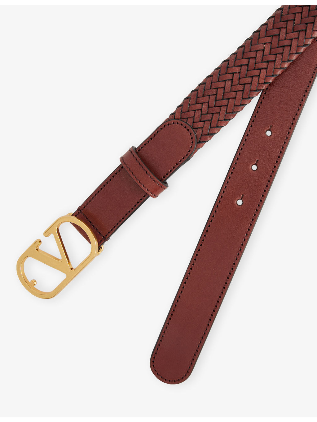 VLogo Braid Leather Belt - 2